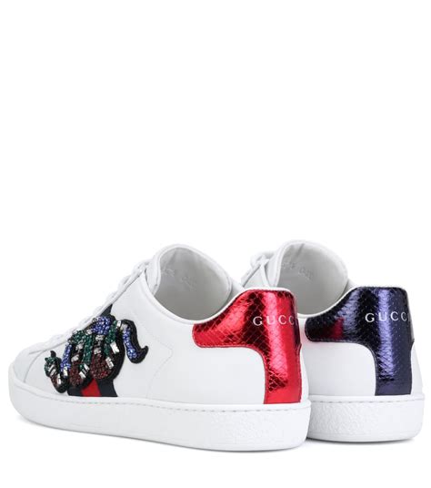 gucci ace crystal sneakers|gucci ace metallic snakeskin sneakers.